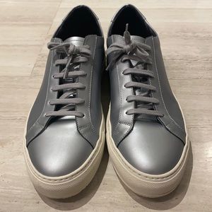 Common Projects silver leather low top size 10.5